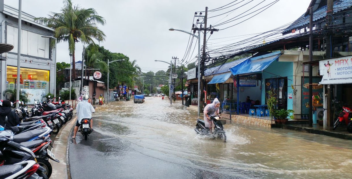 Überflutungen auf Koh Samui im Januar 2017